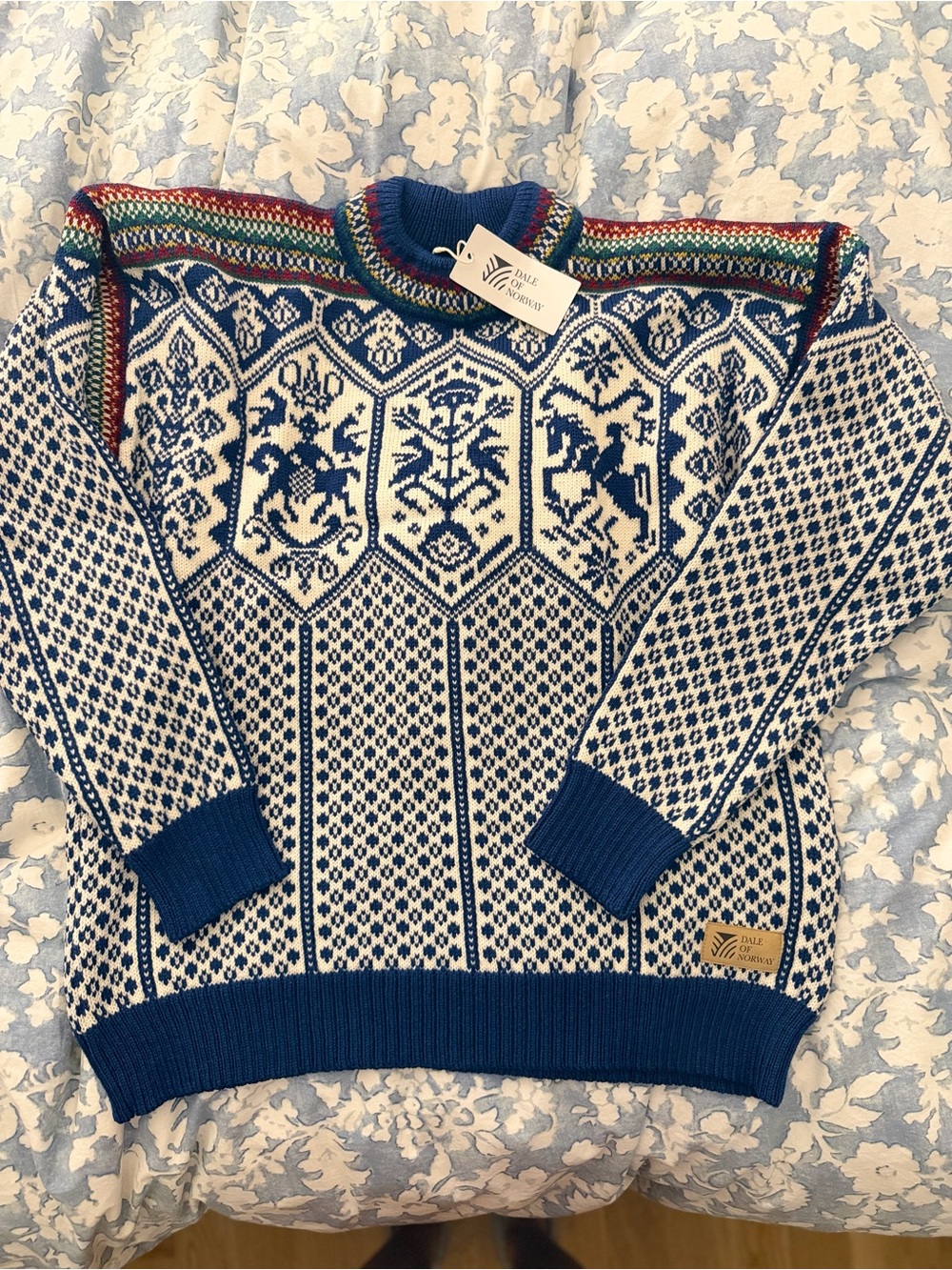 Dale of Norway Blue & White Nordic “1994 Mascot Sweater” - Picture 2 of 7